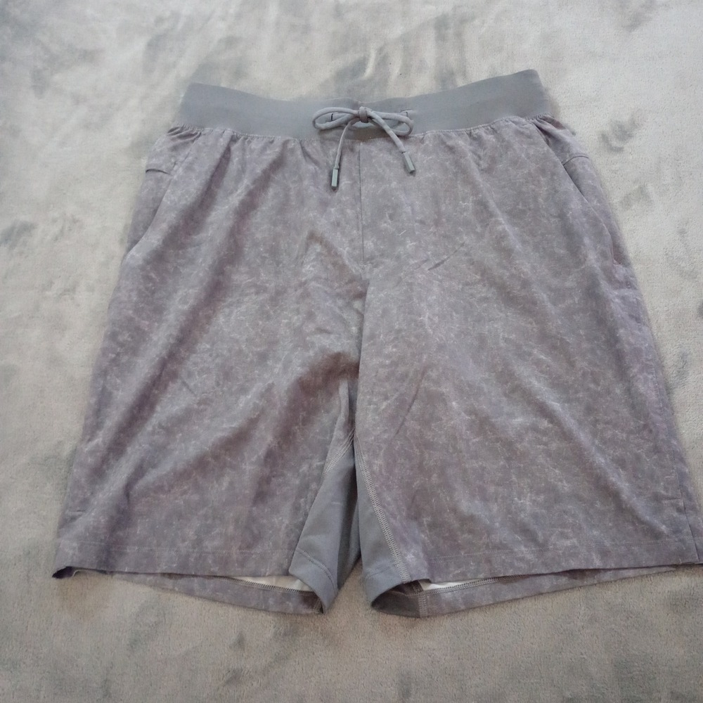 Lululemon THE Short Mens Medium Grey Marbled Acid Wash Athletic Training Gym 9in